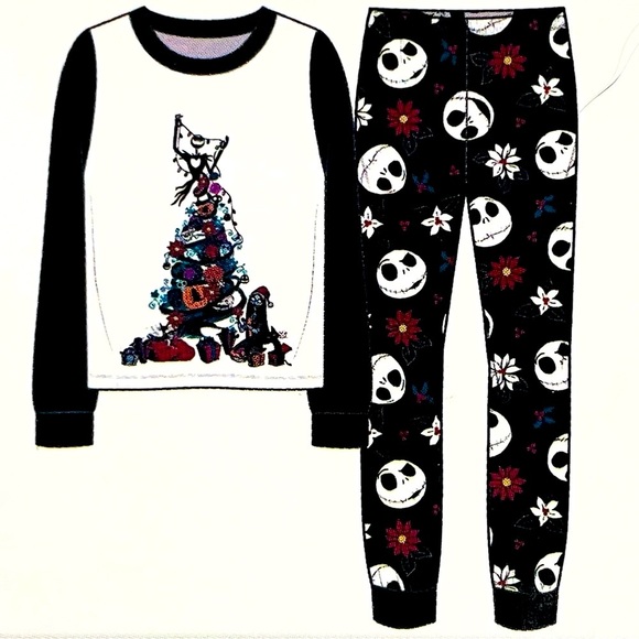 Disney Other - New The Nightmare Before Christmas Pajamas Womens Large Jack Skellington Fleece